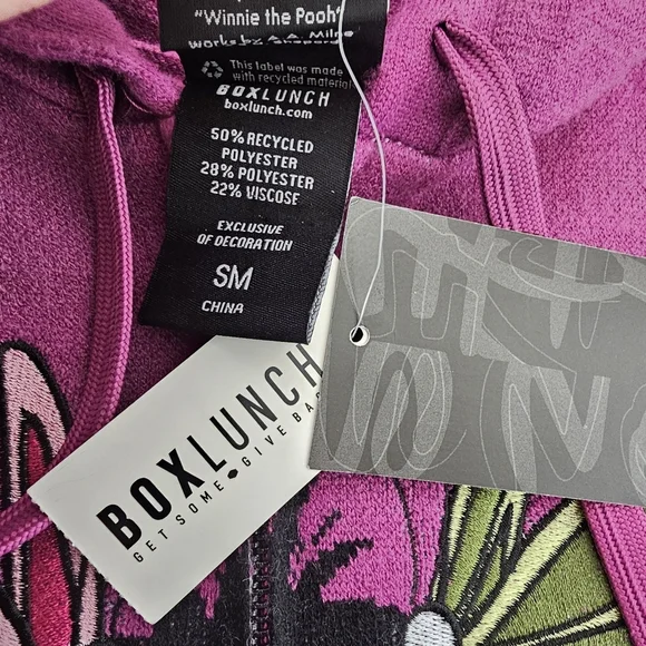 Disney Eeyore Zip Hoodie BoxLunch Exclusive Purple Embroidered Size S - Picture 6 of 11